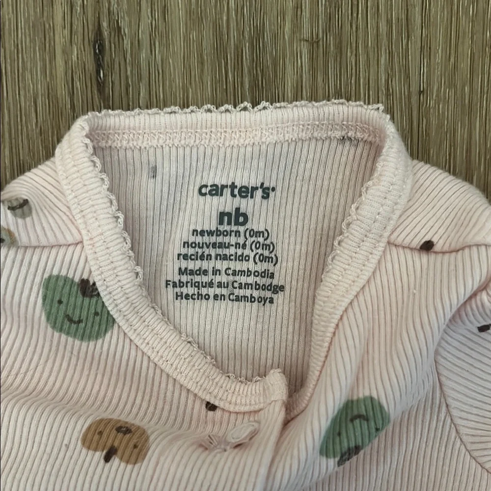 Carter's Pink and Green Footie One Piece